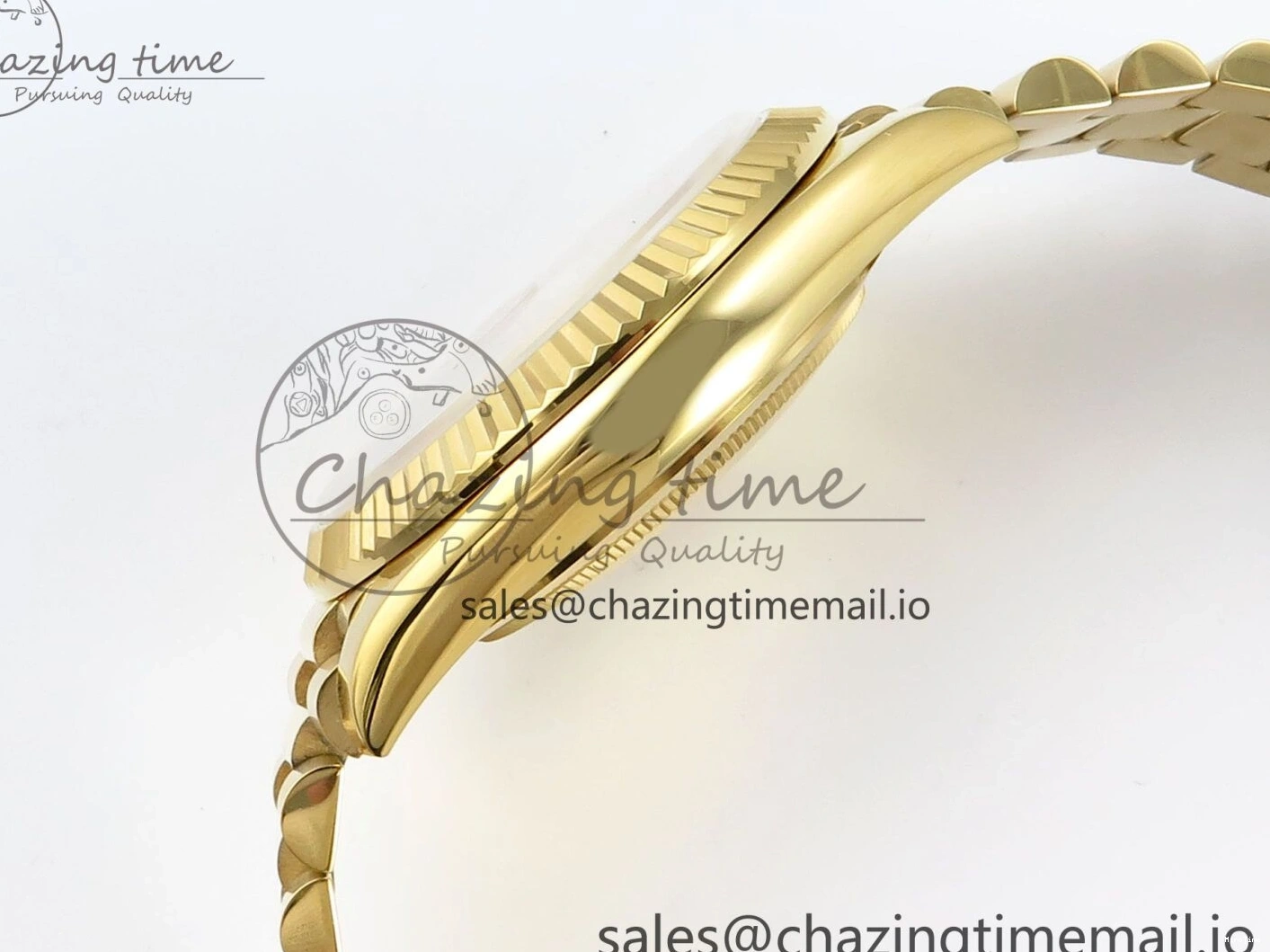 MiroTime 0129 Contemporary Day Date 128238 36mm YG KF 1:1 Best Edition YG Crystal Dial On President Bracelet A2836 (Gain Weight) 646